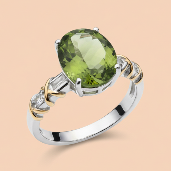Featured Ring with Green Gemstone
